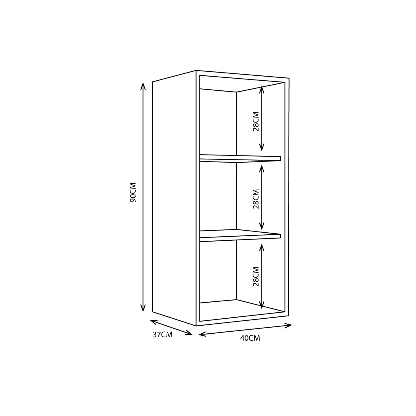 Mueble de Cocina Aéreo 90x40cm con Puerta Maxxi Blanco