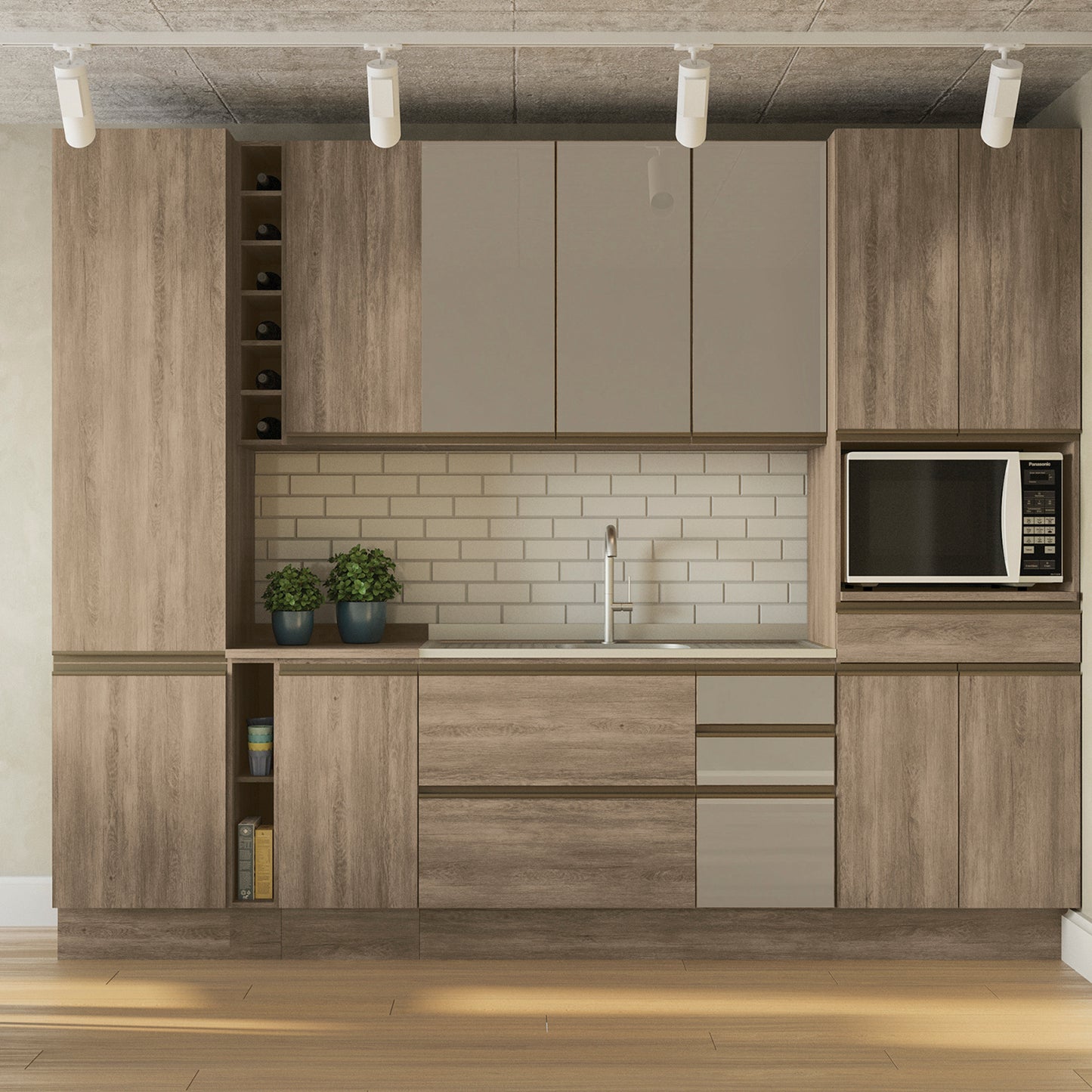 Mueble de Cocina Aéreo 90x40cm con Puerta Maxxi Nogal