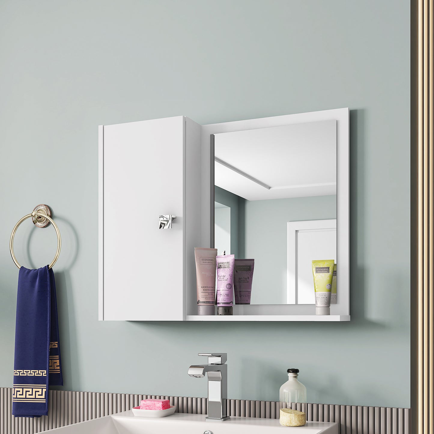 Mueble de Baño con Espejo Genova Blanco