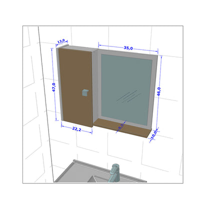 Mueble de Baño con Espejo Genova Blanco