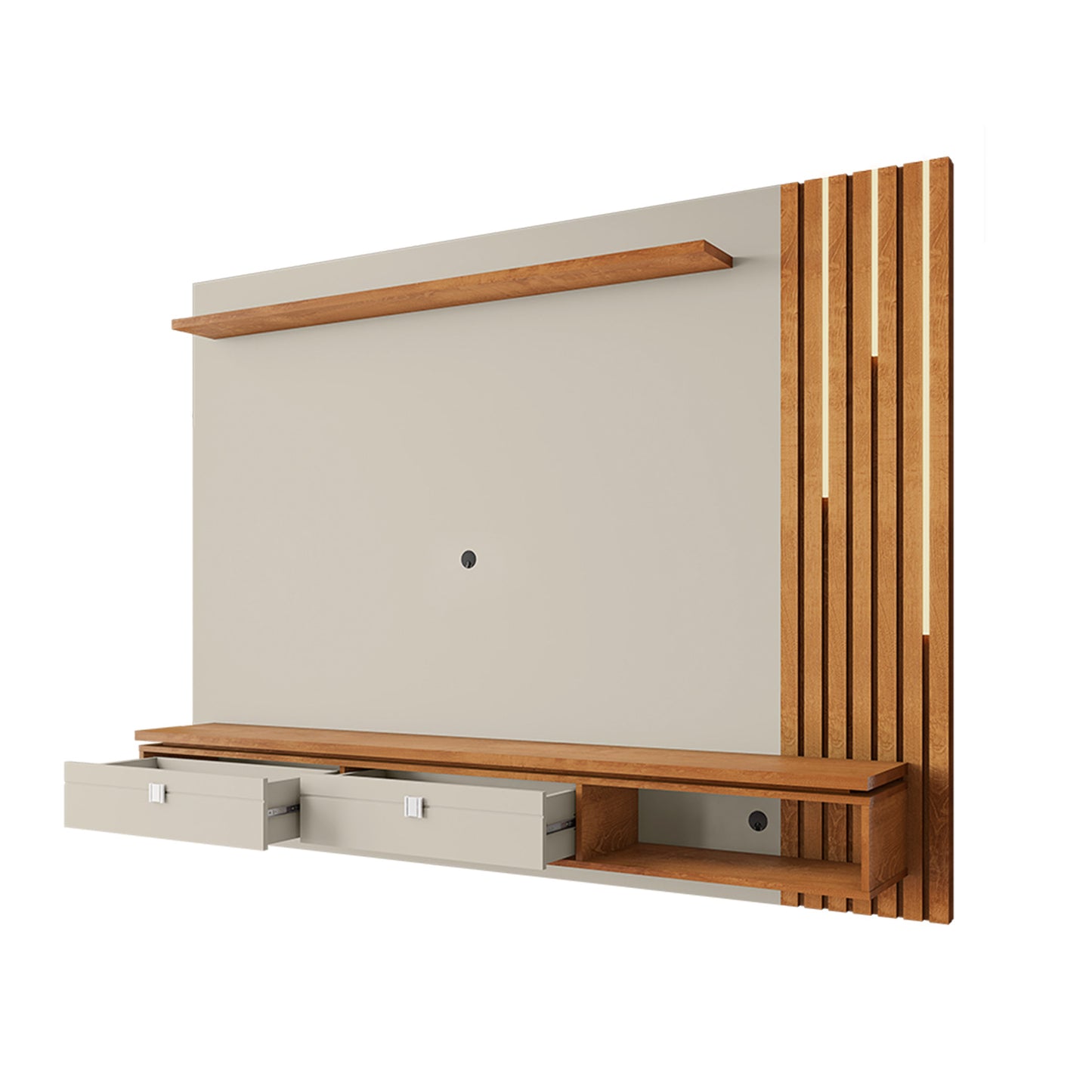 Panel Rack Tv 80 Hanover Blanco Invierno Natural