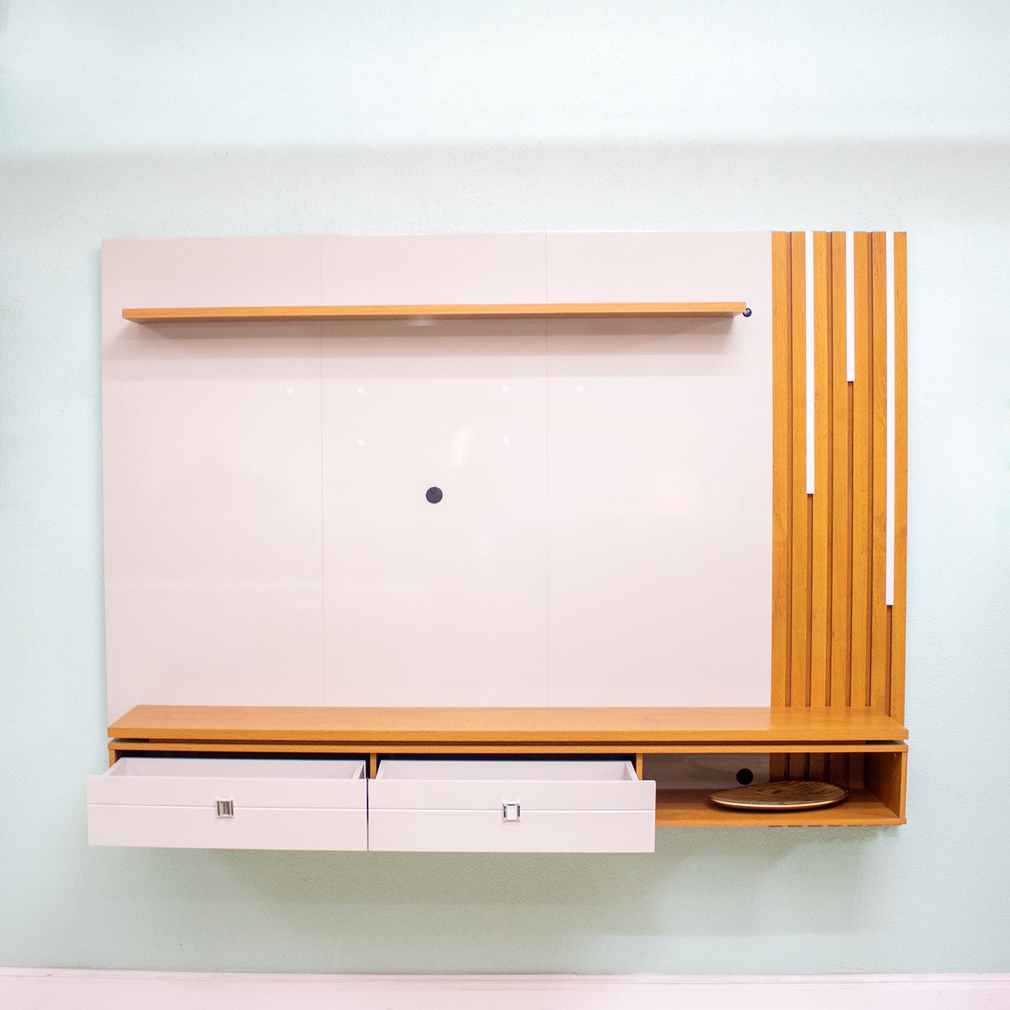 Panel Rack Tv 80" Hanover Blanco Invierno Natural