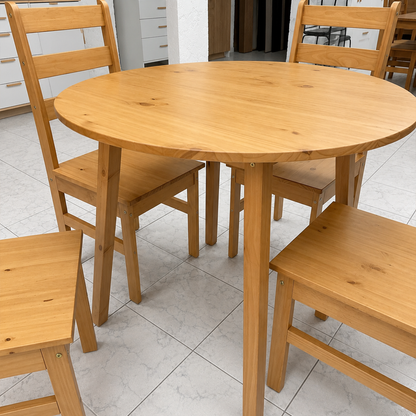 Set de Comedor con 4 Sillas 100% Madera Hoga Irlanda Nogal