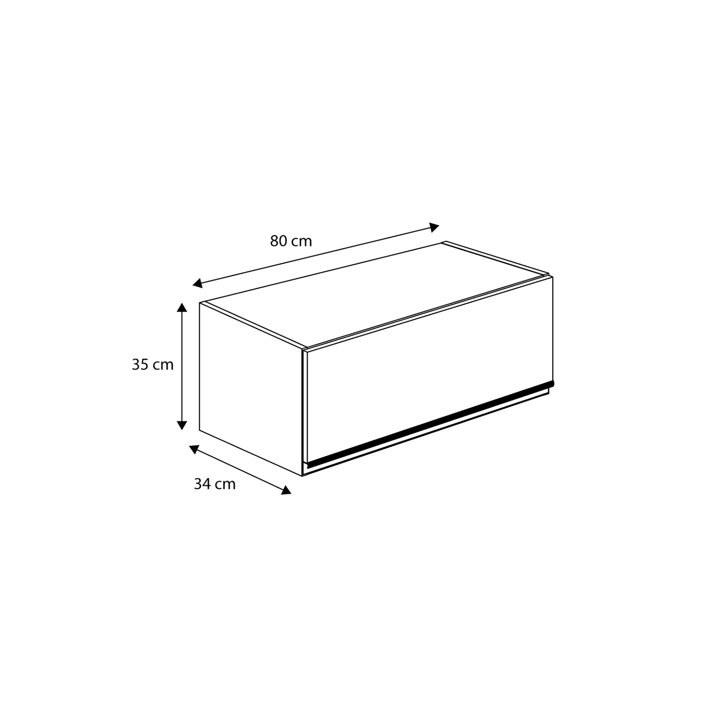 Mueble de Cocina Aéreo 80cm con Puerta Lotus Castaño Blanco Invierno