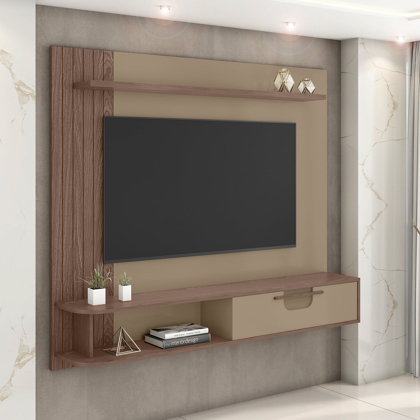Panel Rack Tv 65" Hoga Jeri Rústico Fendi