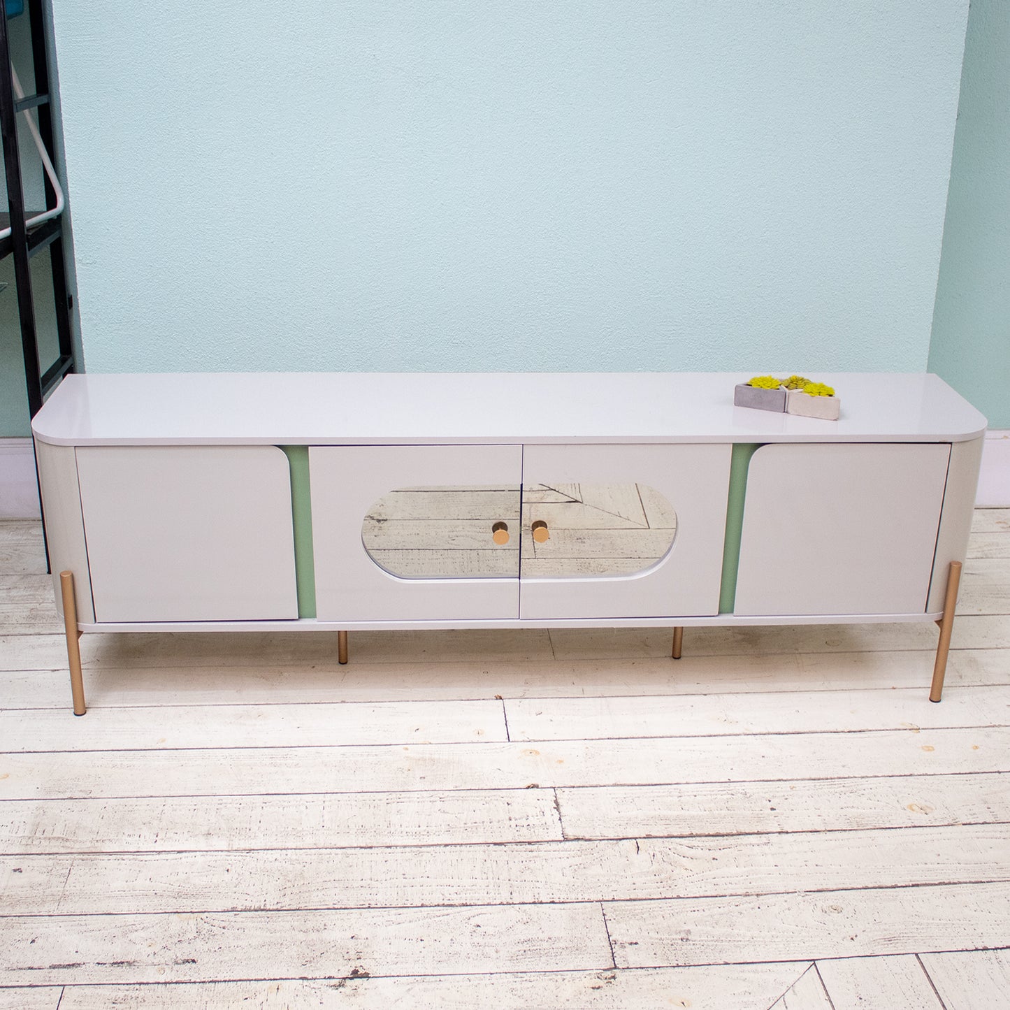 Rack Tv 75" Hoga Juquehy Blanco Invierno Pistacho