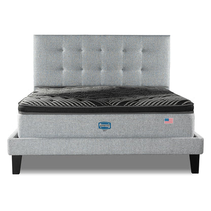 Cama Lownest Simmons Sky 2 Plazas B/D Box + Respaldo Tignes Plata