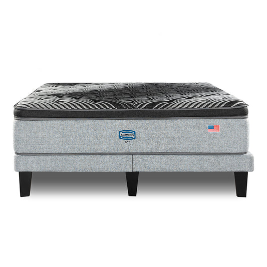 Cama Europea Simmons Sky King  B/D Plata