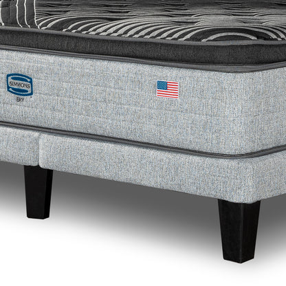 Cama Europea Simmons Sky King  B/D Plata