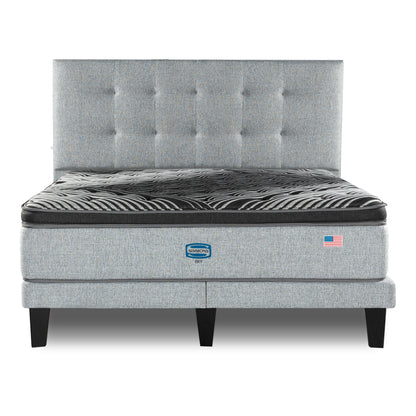 Cama Simmons Sky King B/D + Respaldo Tignes Plata