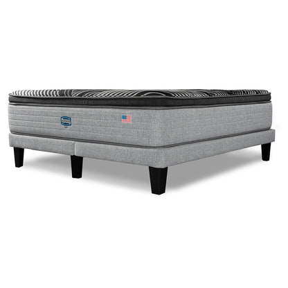 Cama Simmons Sky King B/D + Respaldo Tignes Plata