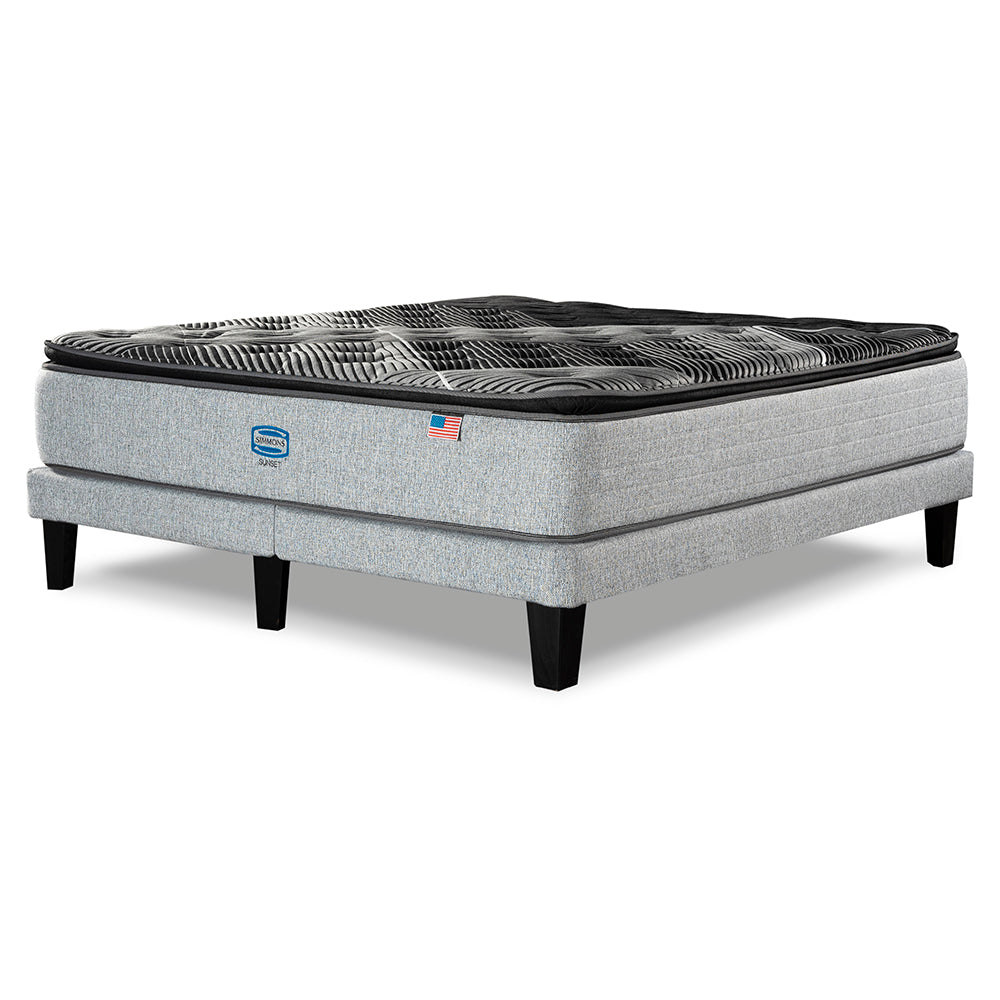 Cama Europea Simmons Sunset King B/D Plata