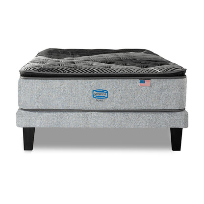 Cama Simmons Sunset 1,5 Plazas + Respaldo Tignes Plata