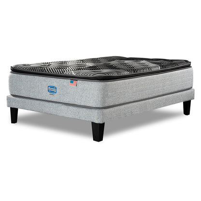 Cama Simmons Sunset 1,5 Plazas + Respaldo Tignes Plata