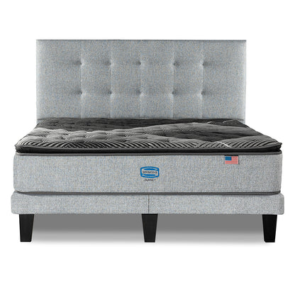Cama Simmons Sunset King B/D + Respaldo Tignes Plata