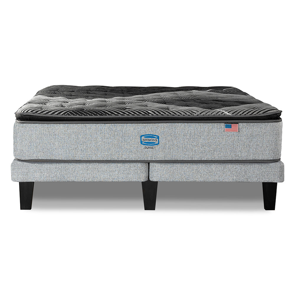 Cama Simmons Sunset King B/D + Respaldo Tignes Plata