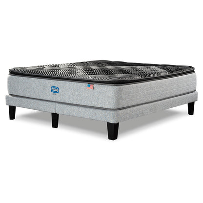 Cama Simmons Sunset King B/D + Respaldo Tignes Plata