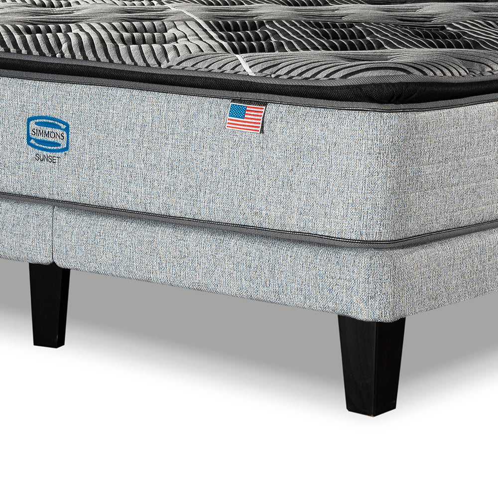 Cama Simmons Sunset King B/D + Respaldo Tignes Plata