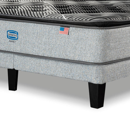 Cama Simmons Sunset King B/D + Respaldo Tignes Plata