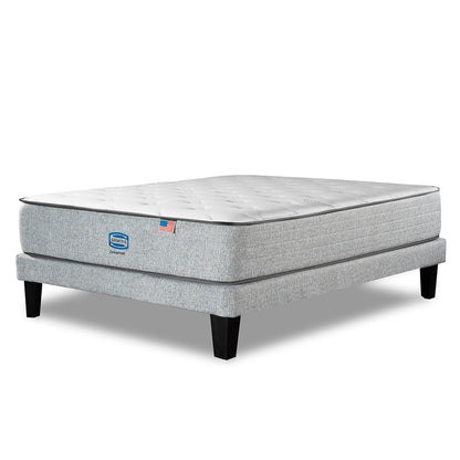 Cama Simmons Dreamer 1,5 Plazas + Respaldo Tignes Plata