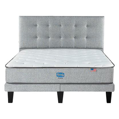 Cama Simmons Dreamer 2 Plazas B/D + Respaldo Tignes Plata