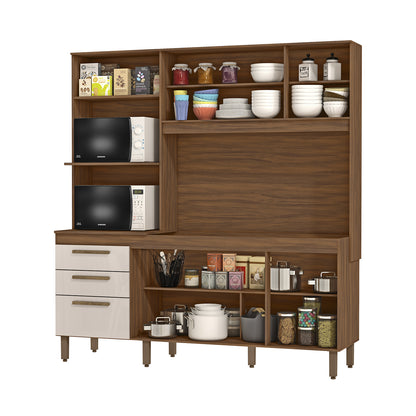 Mueble de Cocina 8 Puertas 2 Cajones Hoga New Jully Café Gris