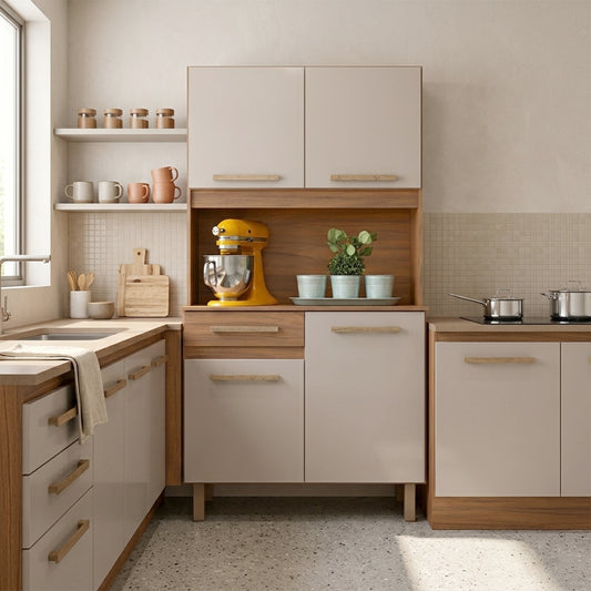 Mueble de Cocina 4 Puertas 1 Cajón Hoga Uruguay Café Vainilla