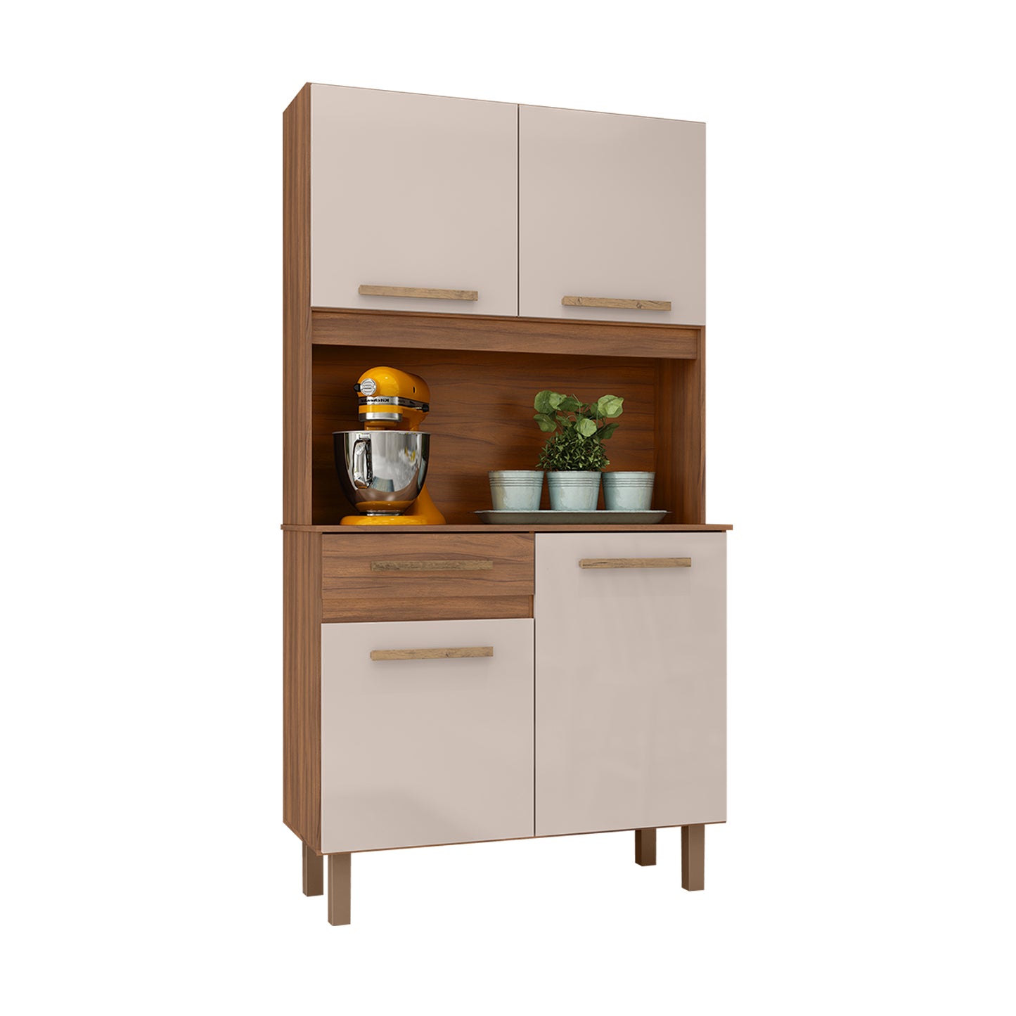 Mueble de Cocina 4 Puertas 1 Cajón Hoga Uruguay Café Vainilla