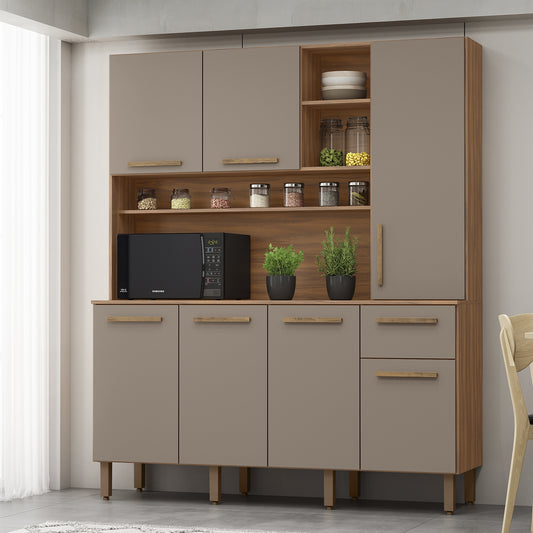 Mueble de Cocina 7 Puertas 1 Cajón Hoga La Paz Café Moka