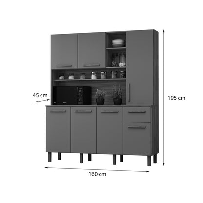 Mueble de Cocina 7 Puertas 1 Cajón Hoga La Paz Café Moka