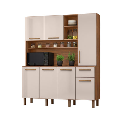 Mueble de Cocina 7 Puertas 1 Cajón Hoga La Paz Café Vainilla