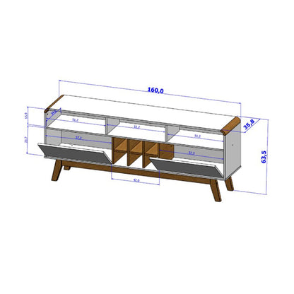 Rack Tv 65" Larimar Blanco Azul