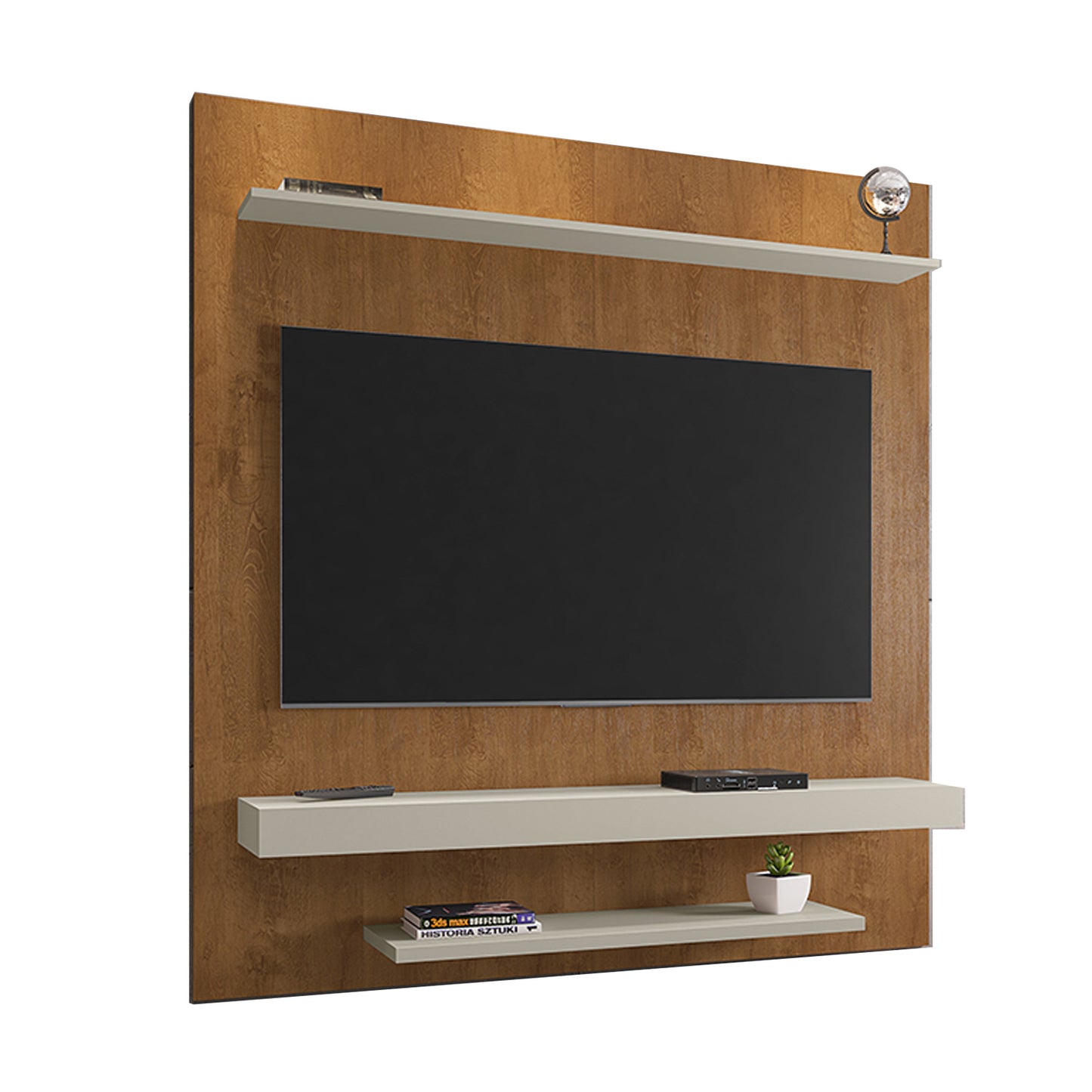 Panel Rack Tv 60 Leme Natural Blanco Invierno