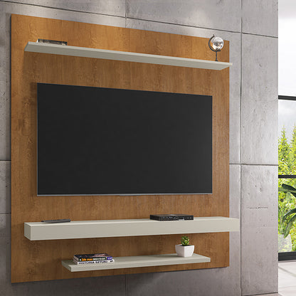 Panel Rack Tv 60 Leme Natural Blanco Invierno