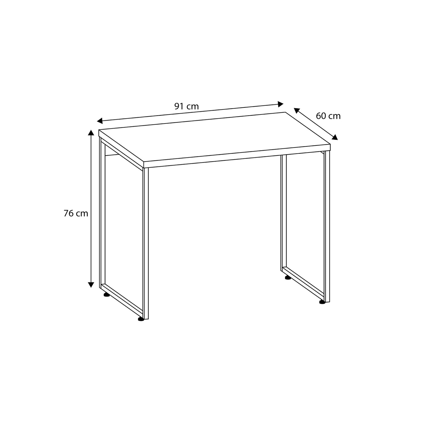 Escritorio Office 91x60 Castaño Metal