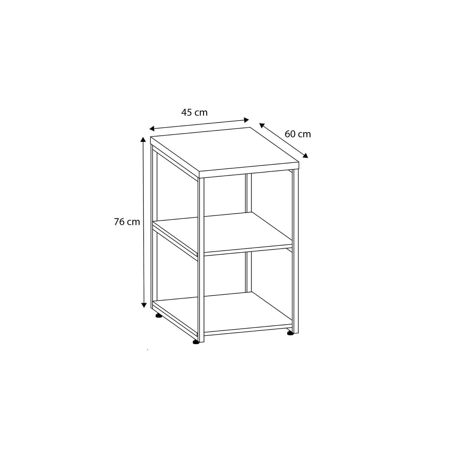 Mesa de Apoyo 3 Niveles Moscú Castaño Metal