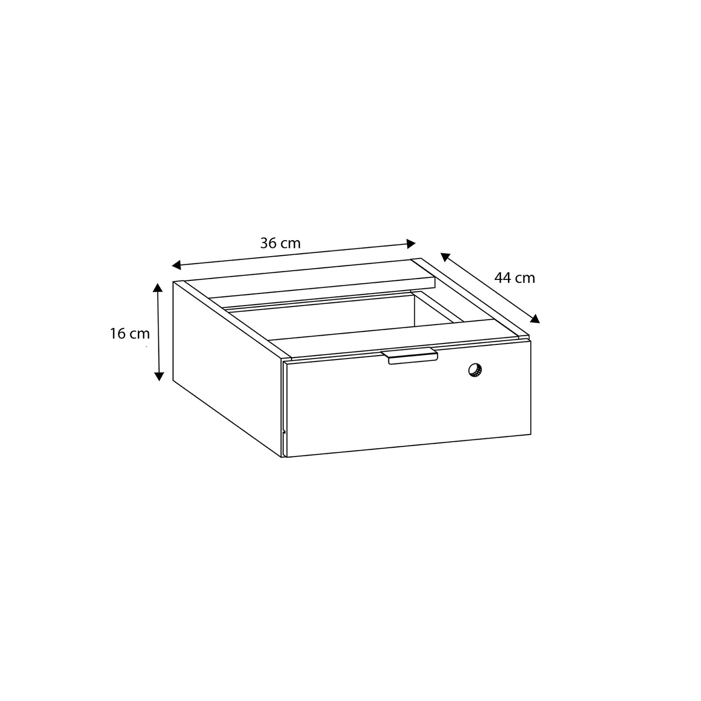 Cajón para Escritorio Office con Llave Castaño