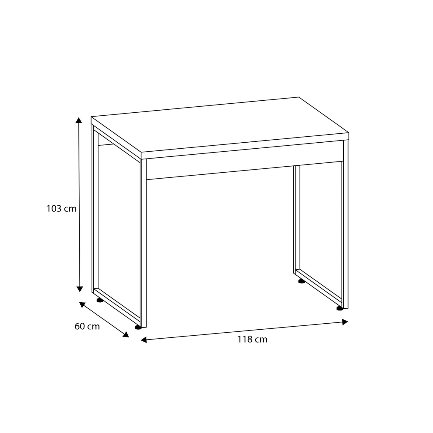 Mesa de Comedor de Diario Alta Cairo Castaño Metal