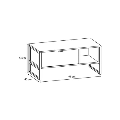 Mesa de Centro con Cajón Estonia Castaño Metal