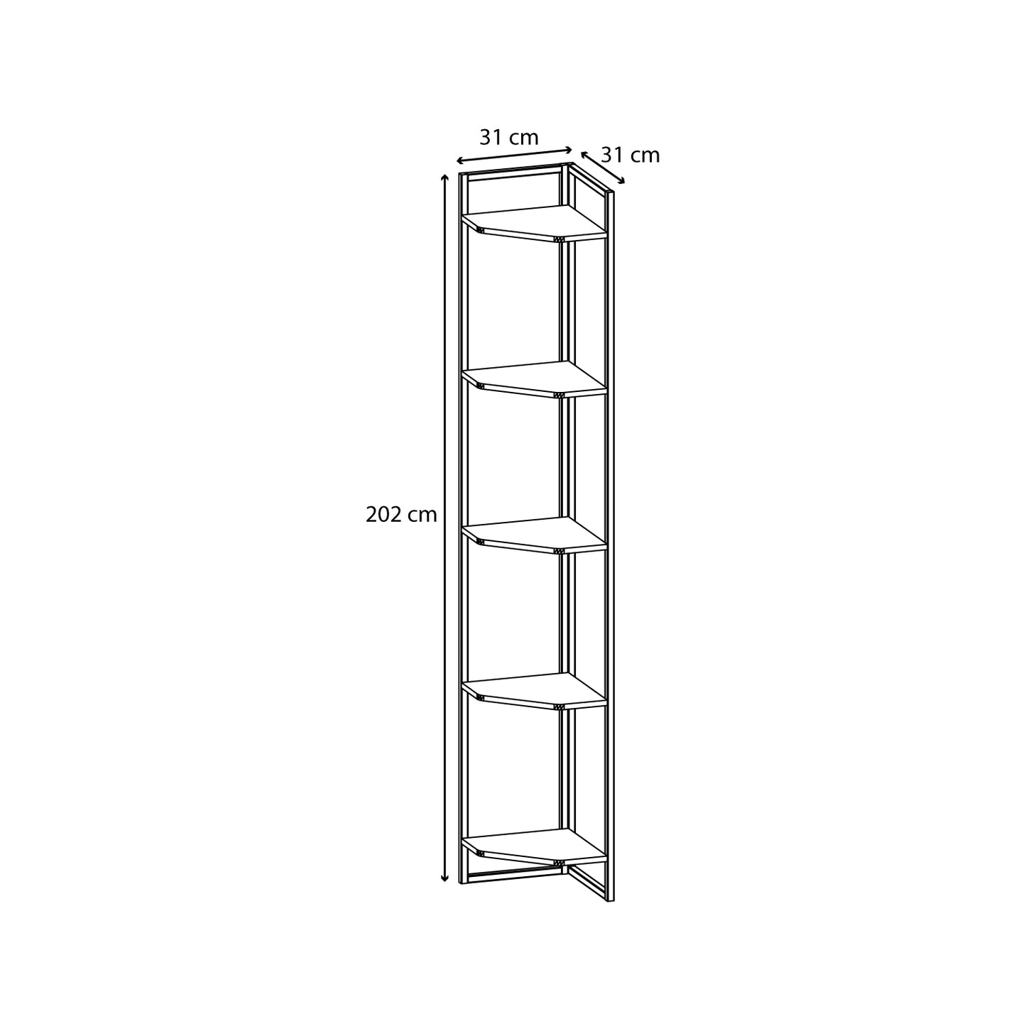 Estante Esquinero Alto Suri Castaño Metal