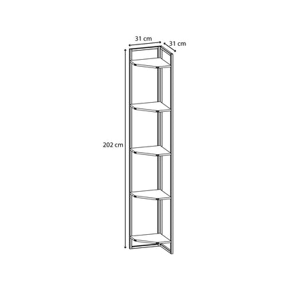 Estante Esquinero Alto Suri Castaño Metal