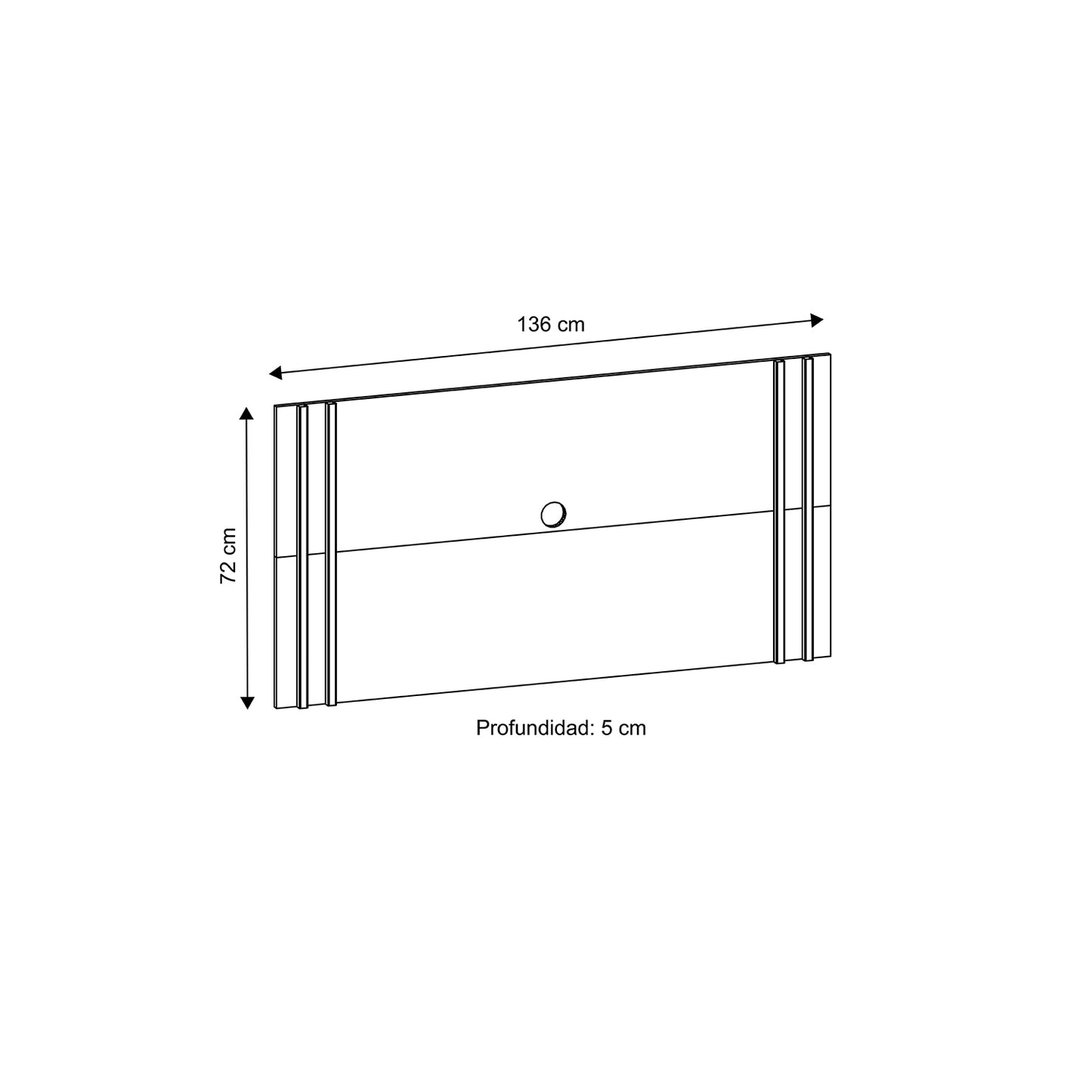 Panel Rack Tv 42" Venezia Castaño Metal