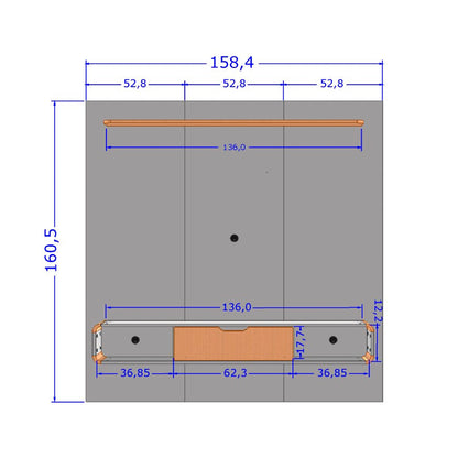 Panel Rack Tv 65" Lisboa Blanco Invierno Natural Ripado