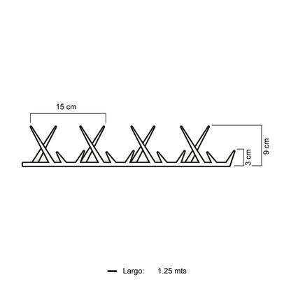 Punta Reja Tiburón Cortopunzante 9 Cm x Largo 1.25 Mts Galvanizada