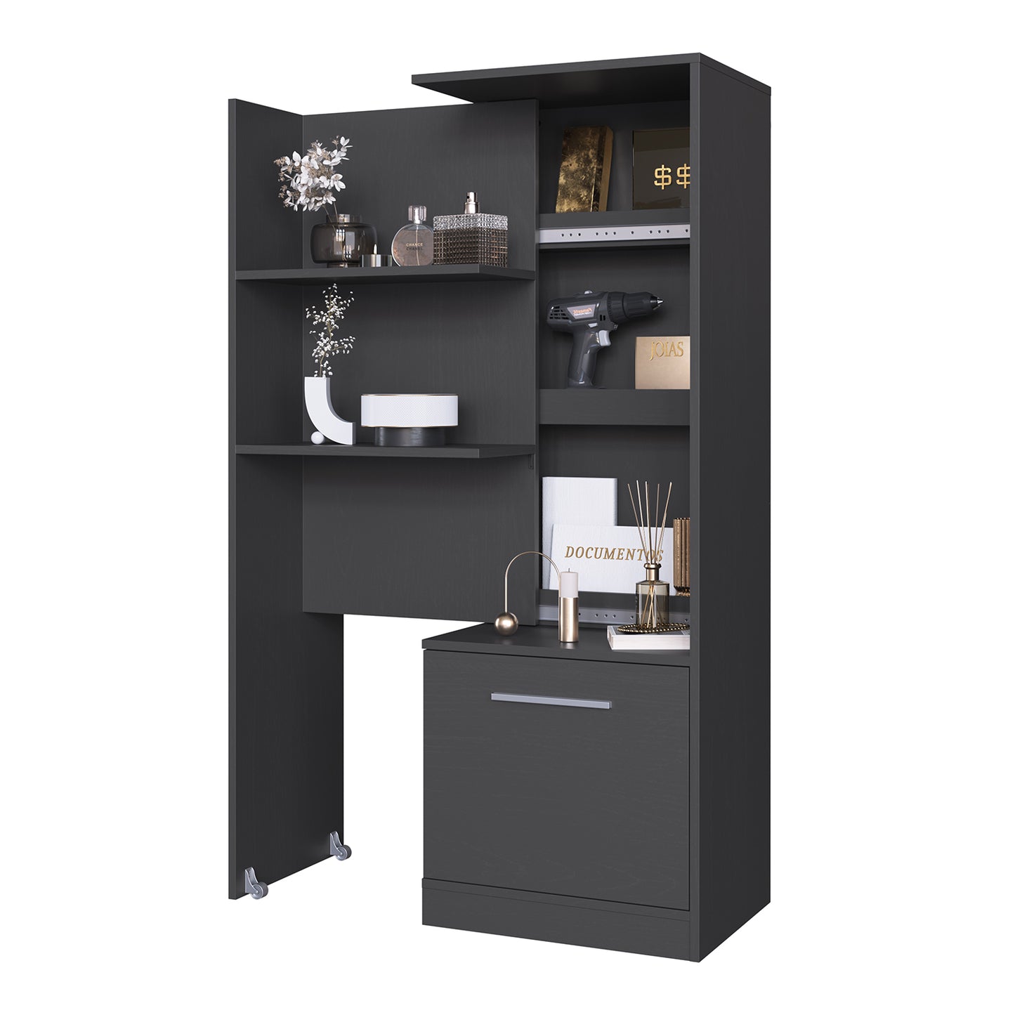 Estante Multiuso Extendible Hoga Lock Gris
