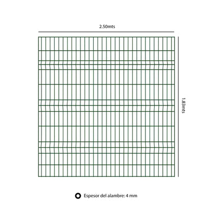 Pack Reja Tipo Acmafor 3D Verde 2.50 x 1.83 Mts + Poste