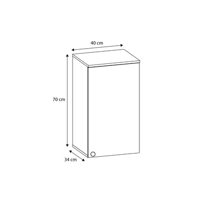 Mueble de Cocina Aéreo con Puerta y Repisa Botanic Nogal