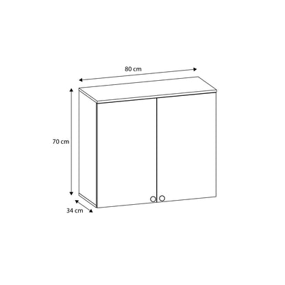 Mueble de Cocina Aéreo con 2 Puertas y Repisa Botanic Nogal