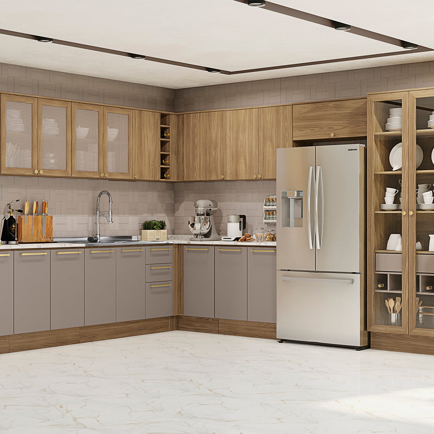 Mueble de Cocina Aéreo 90x34 con Puerta Botanic Nogal