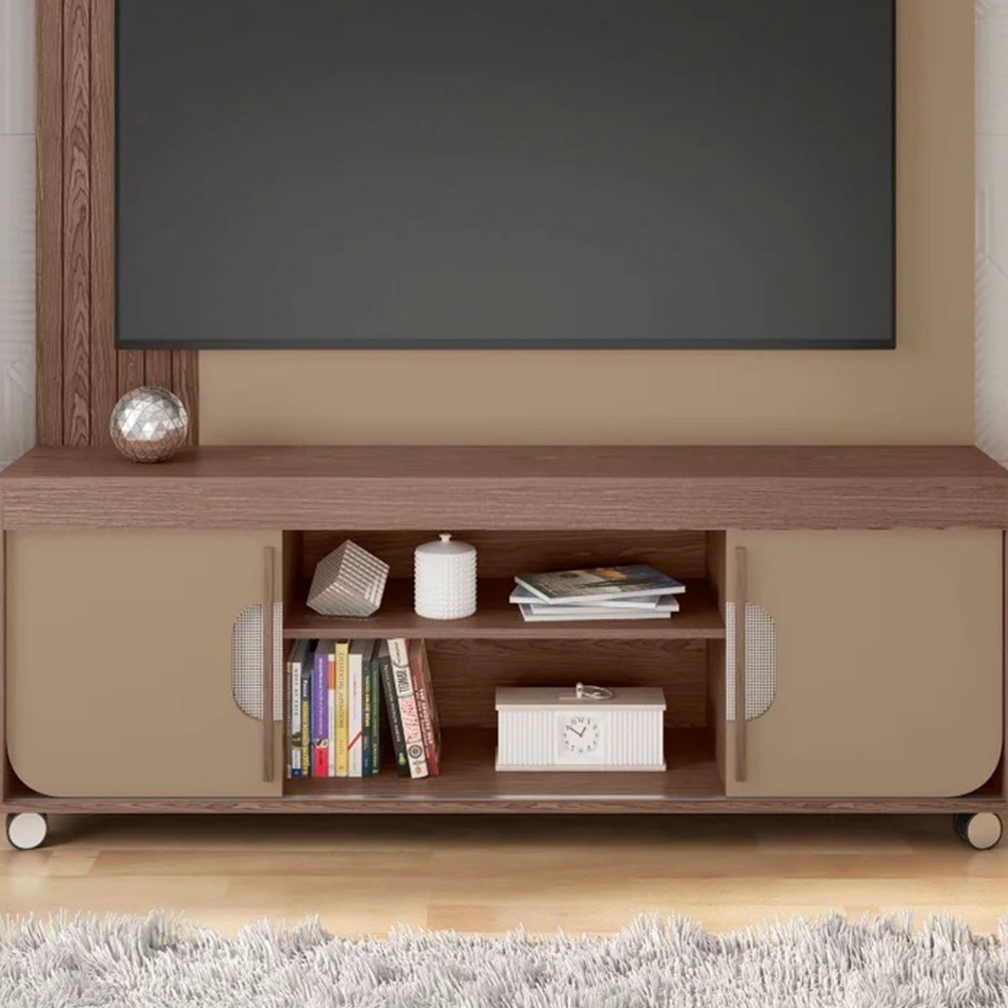 Centro de Entretenimiento Rack Tv 65" Hoga Maragogi Roble Fendi